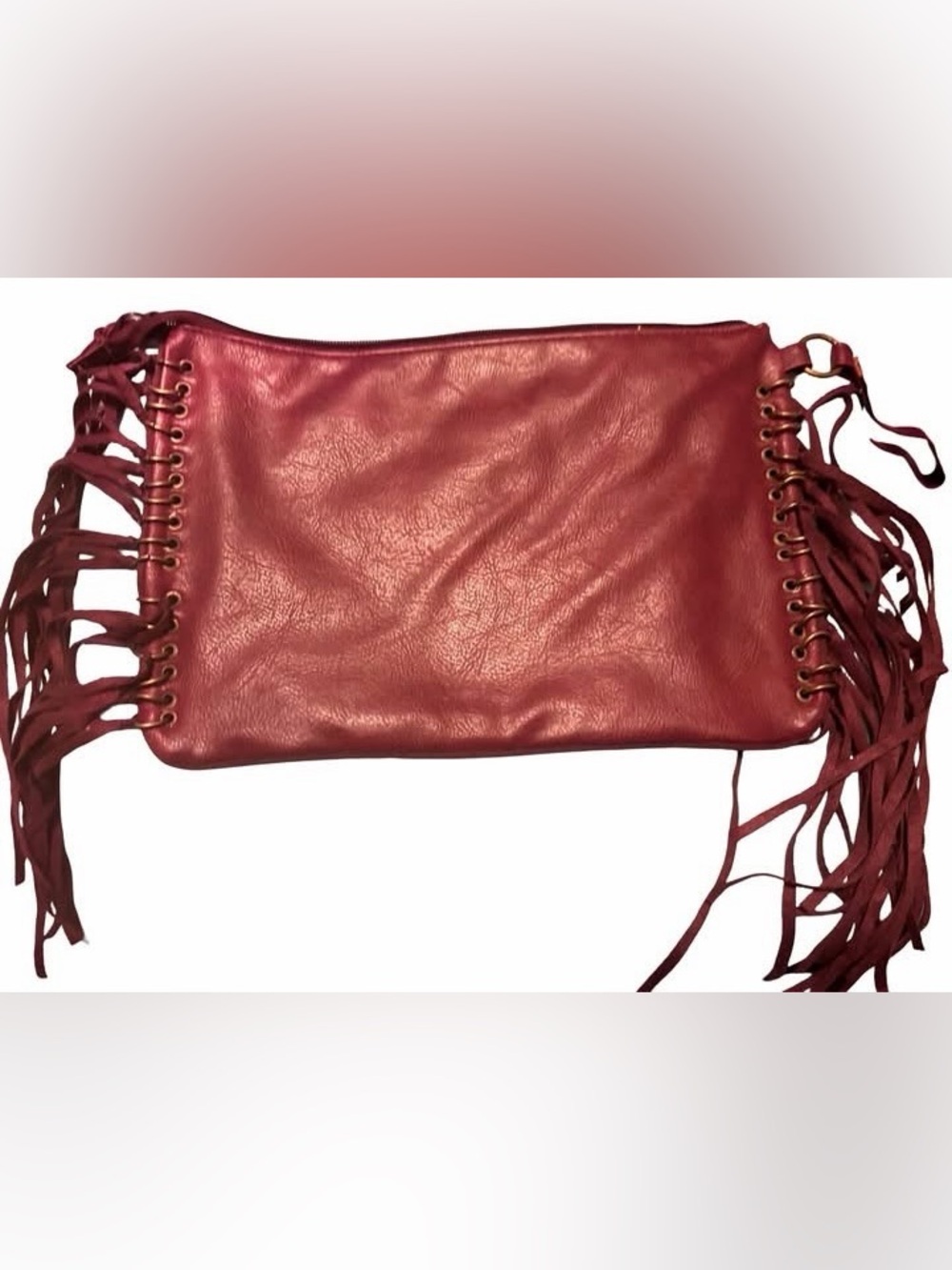 Mossimo Supply Co. Red non Leather Fringe Wristlet